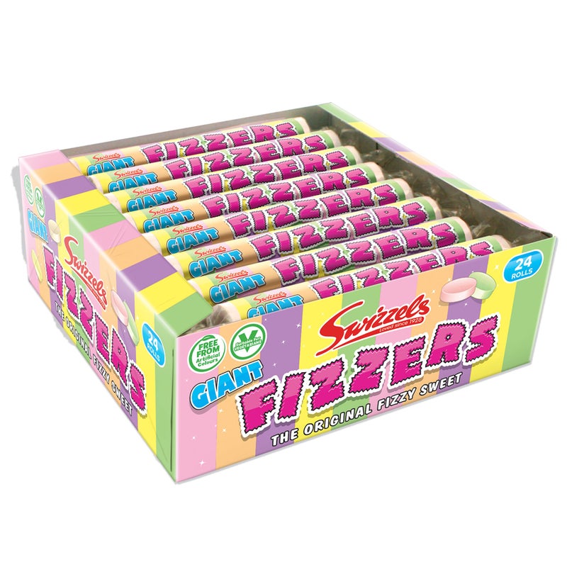 Swizzels Giant Original Fizzers Sweet 24 Rolls in Box - Image 1